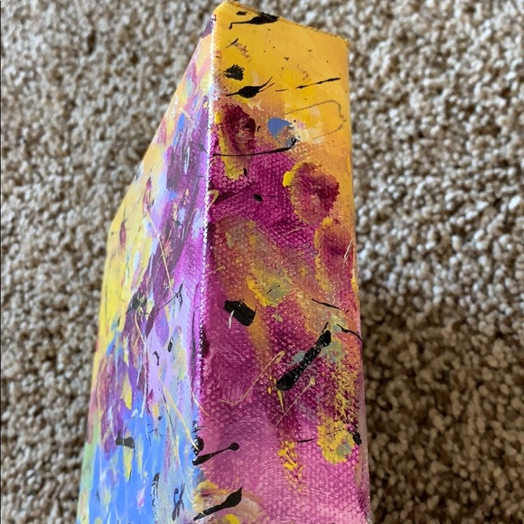 Painting: Abstract Explosion 💛💜💙 (mini) - Picture 3 of 4